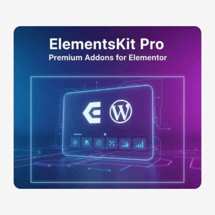 ElementsKit Pro plugin interface showing widgets, layouts, and header/footer builder