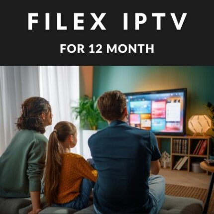 Filex IPTV 1 year subscription with live TV channels movies web series sports and EPG support