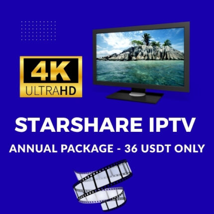 Starshare IPTV 1 year subscription with live TV channels movies sports and Asian series in HD and 4K quality